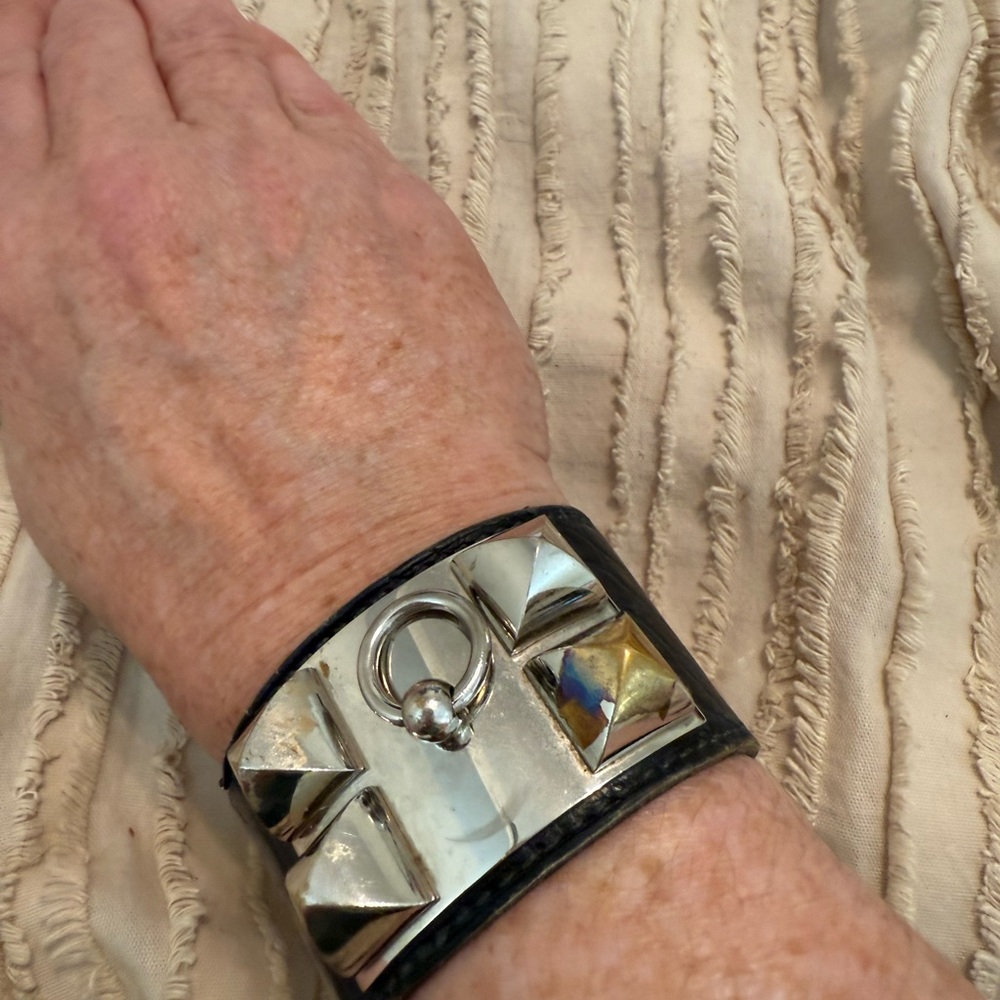 Silver Studded Cuff Bracelet